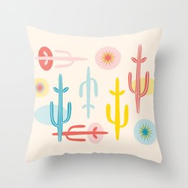 Mod Cacti Throw Pillow