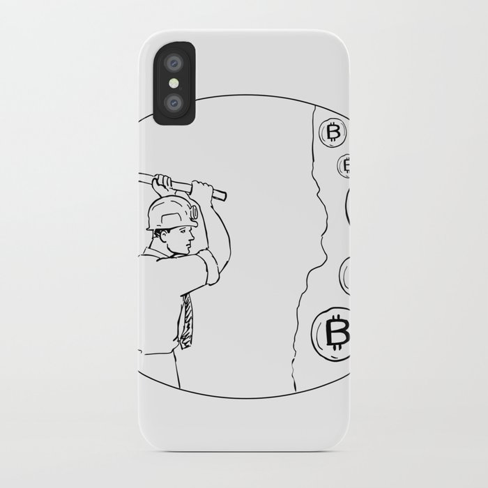 Bitcoin Miner Cryptocurrency Drawing Iphone Case - 