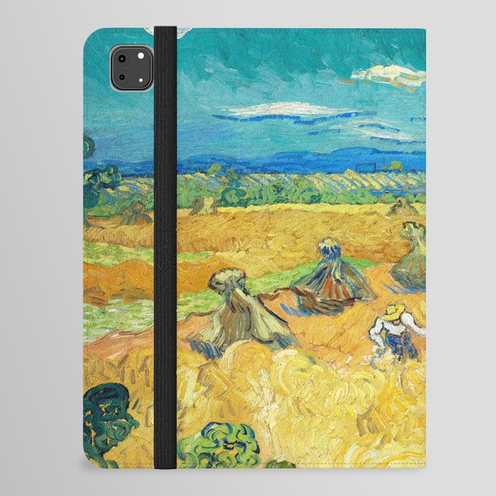 Wheat Fields with Reaper, 1890 by Vincent van Gogh iPad Folio Case