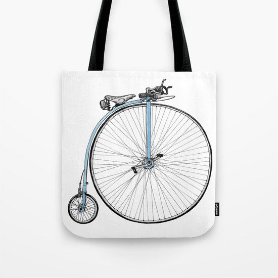 Blue Penny Farthing Tote Bag