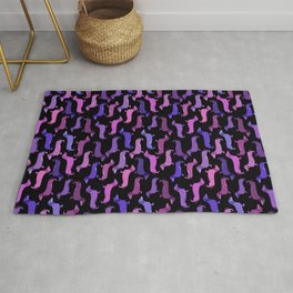 Dachshunds, Rose and Fuchsia Rug | Purple, Fuchsia, Dachshunds, Dackel, Pink, Puppy, Germany, Teckel, Graphicdesign, Rose 