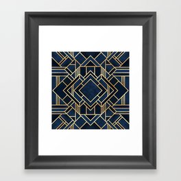 Art Deco Fancy Blue Framed Art Print