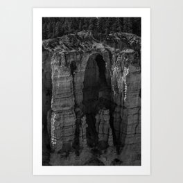 Black & White Hoodoo Cave, Bryce Canyon National Park Art Print