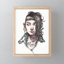 Salander - The Girl with the Dragon Tattoo Framed Mini Art Print