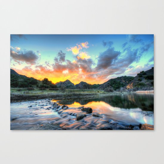 Sunset Landscape #river Canvas Print