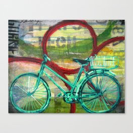 Green Bike Canvas Print
