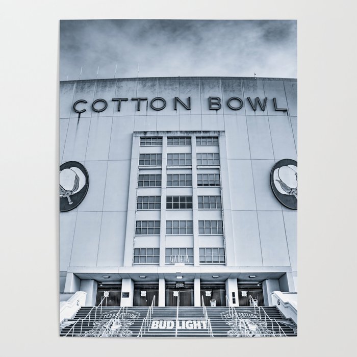 Dallas Cotton Bowl Stadium - Cool Monochrome Poster