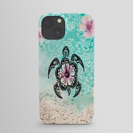 Hibiscus Turtle iPhone Case
