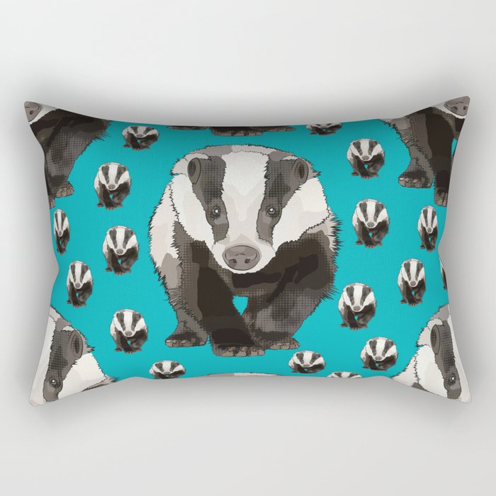 Badger Pattern (Teal) Rectangular Pillow