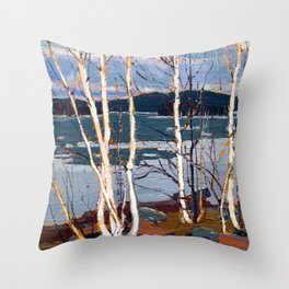 Tom Thomson - Spring in Algonquin Park - Canada, Canadian Oil Painting - Group of Seven Throw Pillow