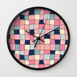 Retro Pastel Stained Glass Abstract Wall Clock