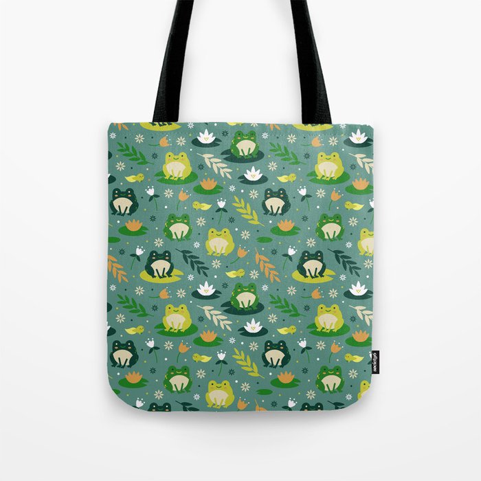 Cute little frogs pond pattern Tote Bag