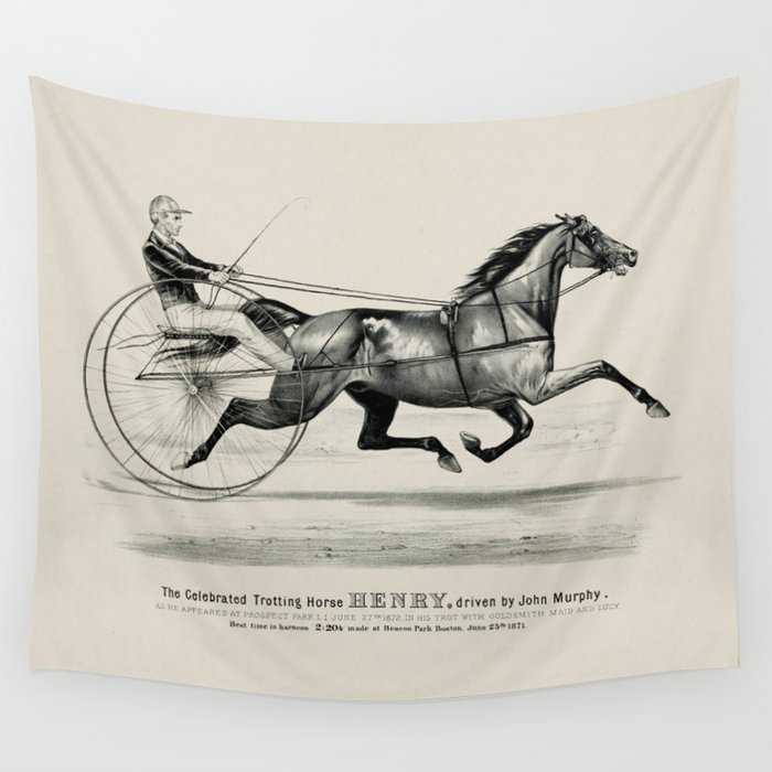 Horse Racing Wall Tapestry