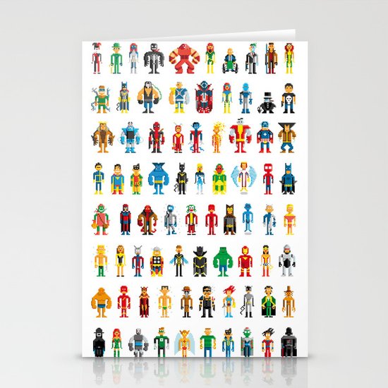 Pixel Heroes Stationery Cards