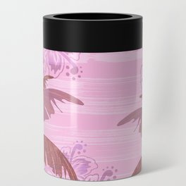 Polynesian Palm Trees And Hibiscus Sunset Abstract Can Cooler