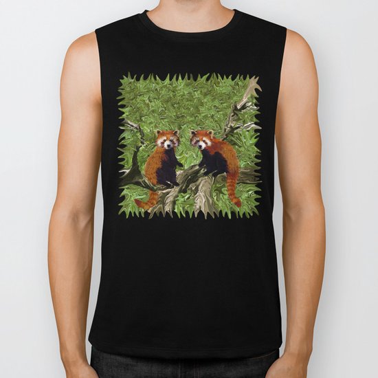 Frolicking Red Pandas Biker Tank