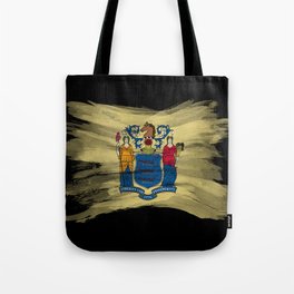 New Jersey state flag brush stroke, New Jersey flag background Tote Bag
