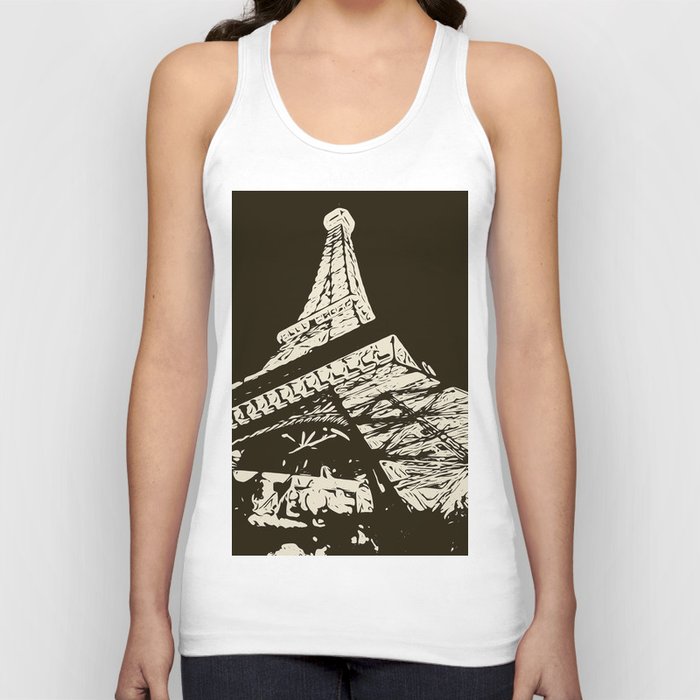 Eiffel Tower, Paris in black and white Tank Top