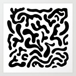 Modern Black and White Abstract Pattern Art Print