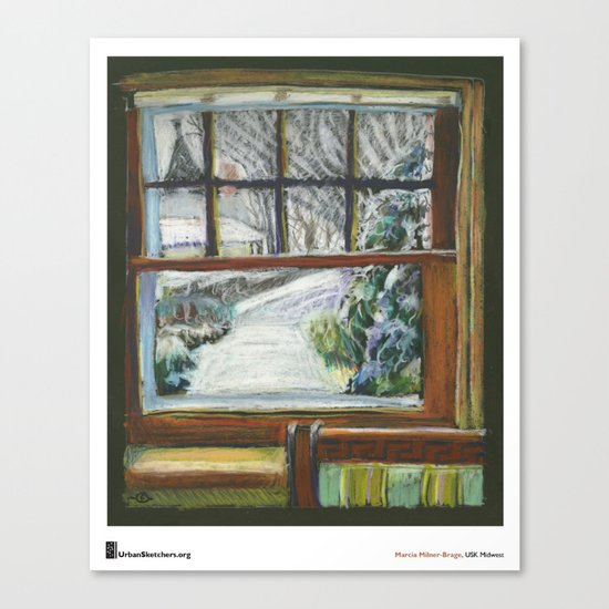 Marcia Milner-Brage, "Snow Again Out Front Window" Canvas Print