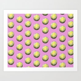 Pink Tennis Ball Pattern Art Print