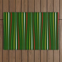 Wavy Stripes in Christmas Colors I Outdoor Rug