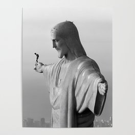 Christ the Redeemer, Rio de Janeiro, Brazil death defying dare devil black and white photography Poster