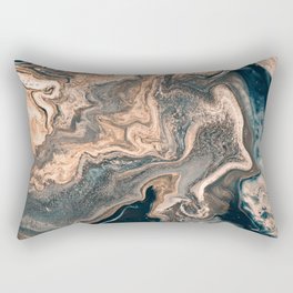 M A R B L E - copper & blue Rectangular Pillow