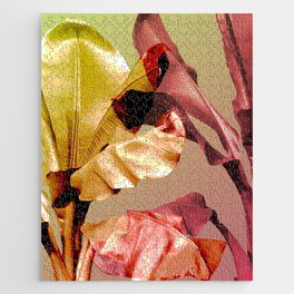 Banana Leaves red gold Color  Jigsaw Puzzle