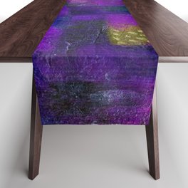 Terraced garden tropical floral Jacaranda lavender fields abstract landscape painting by Paul Klee Table Runner