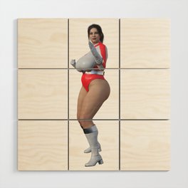 A Beautiful Superhero Milf in Action - 3D Art Wood Wall Art