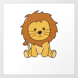 Lion Cute Animals For Kids Lion King Art Print