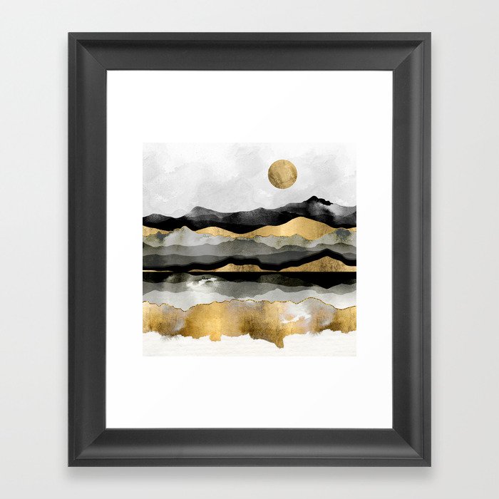 Golden Spring Moon Framed Art Print