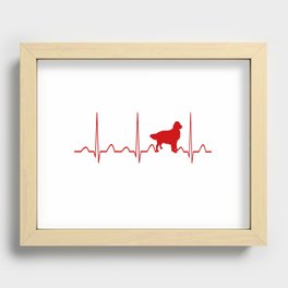 Golden Retriever Heartbeat Recessed Framed Print