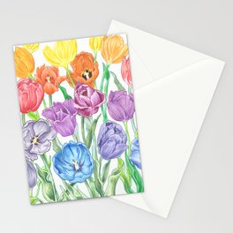 Rainbow Tulips Stationery Cards