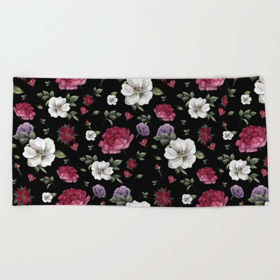 Floral Pattern Beach Towel