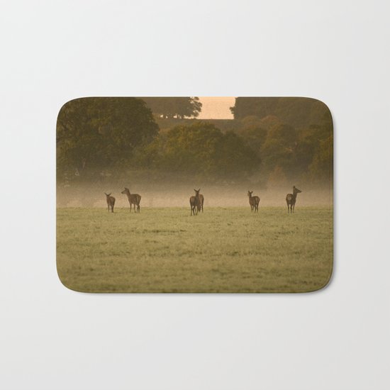 Buck in green grass Bath Mat