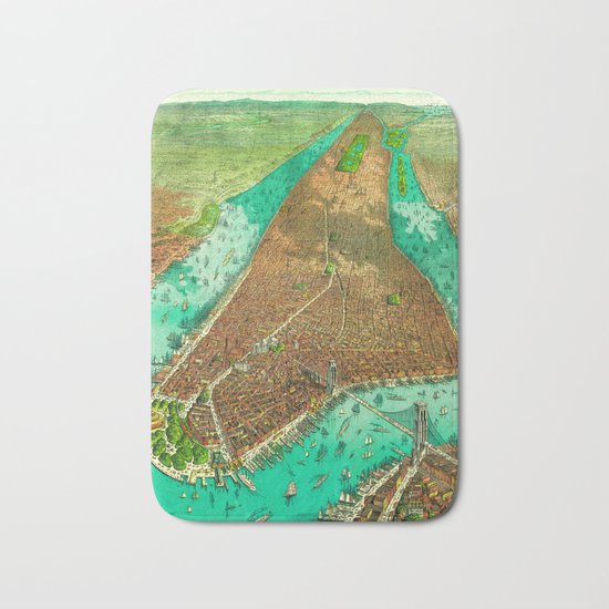 Retro New York Print Bath Mat