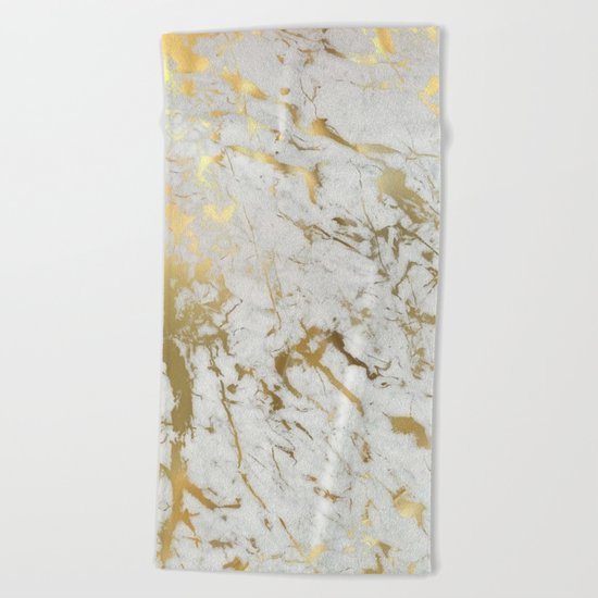 Gold marble Beach Towel