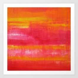 'Summer Day'  Orange Red Yellow Abstract Art Art Print