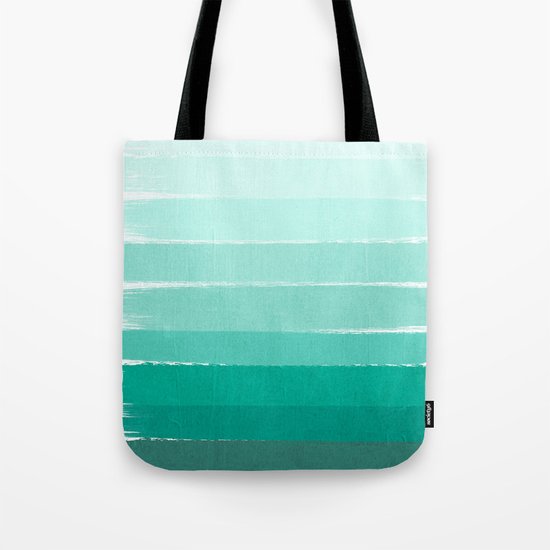 Ombre - Brushstroke Green/Blue Ocean Ombre, girly trend, dorm decor, cell phone, beach, summer, Tote Bag