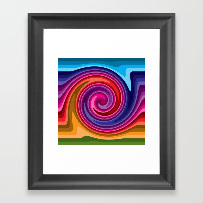 Tie Dye Multi Color Swirl Design Framed Art Print