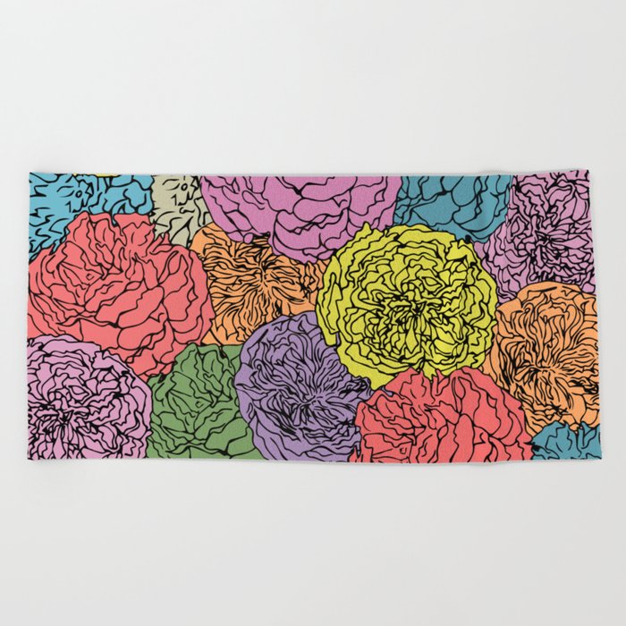 LONG LIVE THE SPRING! (abstract tropical flowers) Beach Towel