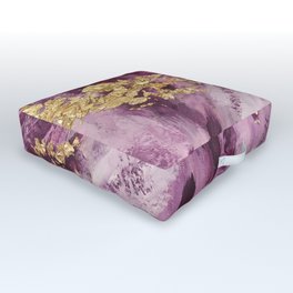 Pink, Purple and Gold Abstract Glam Outdoor Floor Cushion