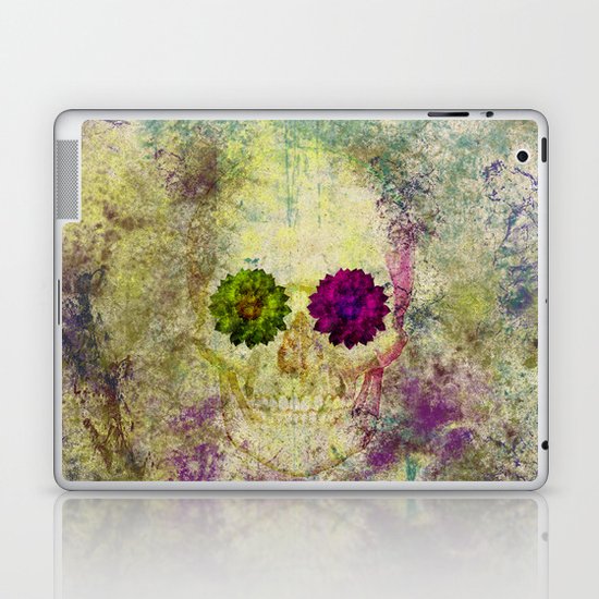 Hipster Skull Urban Grunge Watercolors Laptop & iPad Skin