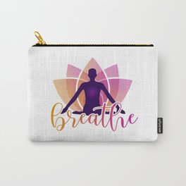 Meditation and breathing spiritual awakening silhouette  Carry-All Pouch