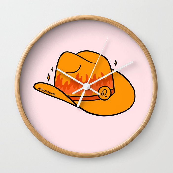 Leo Cowboy Hat Wall Clock