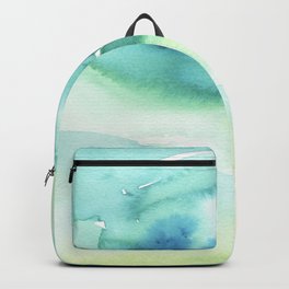 Abstract Landscape Backpack | Blue, Darkgreen, Watercolor, Water, Yellow, Mountain, Painting, Watercolorbleed, Watercolour, Bleed 