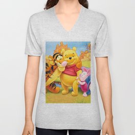 Cartoon Pooh V Neck T Shirt