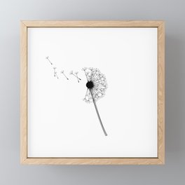 Dandelion Black and White Framed Mini Art Print